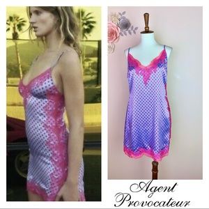 New! AGENT PROVOCATEUR Polka Dot Silk Lace Slip